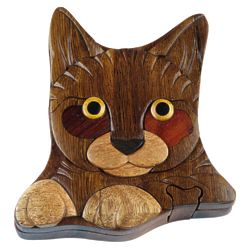 Kitten Secret Wooden Puzzle Box