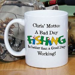 Personalized Bad Day Fishing Coffee Mug