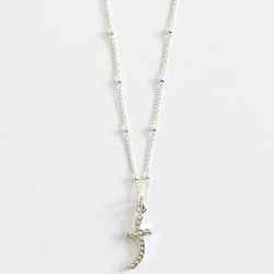 Silver Sophia and Chloe Cross Necklace