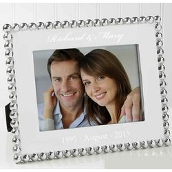 Personalized String of Pearls Anniversary Photo Frame