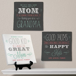 Personalized Kid, Mom, and Grandma Sayings Canvas Print