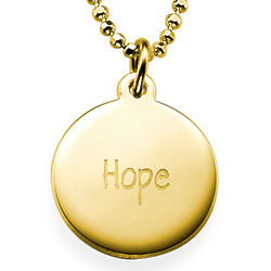 Inspirational 'Hope' 18k Gold Plated Necklace