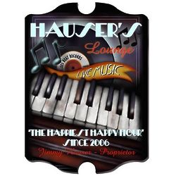 Piano Lounge Personalized Vintage Pub Sign