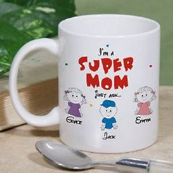 Personalized Super Grandma or Mom Mug