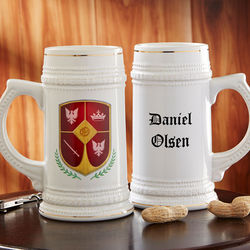 Personalized Initial Crest Beer Stein