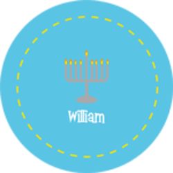 Personalized Hanukkah Menorah Holiday Plate