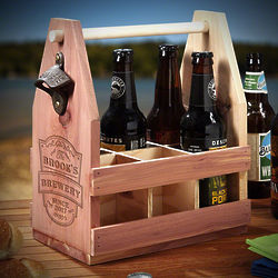 Vintage Brewery Wooden Beer Caddy