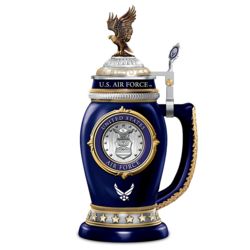 US Air Force Porcelain Stein with Sculpted Medallion