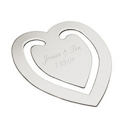 Engraved Wedding Heart Bookmark