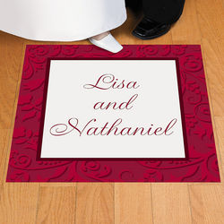 Personalized Red on Red Wedding Floor Cling