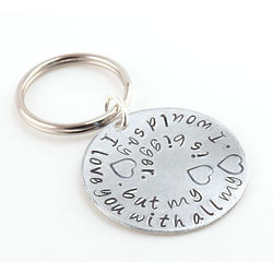 Personalized I Love You with All My Butt Keychain