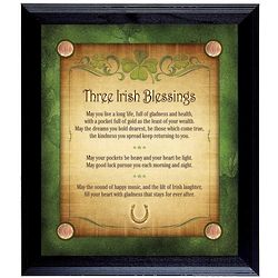 3 Irish Blessings and 4 Irish Pennies Wall Art
