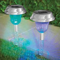 Solar Color-Changing LED Garden Stakes