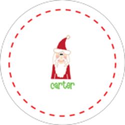 Personalized Santa Holiday Plate in Red and White