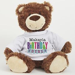 Personalized Birthday Girl Smiles Bear