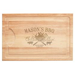 Personalized Chillin' & Grillin' Maple Wood Cutting Board