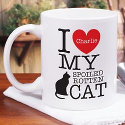 Personalized I Love My Spoiled Cat Mug