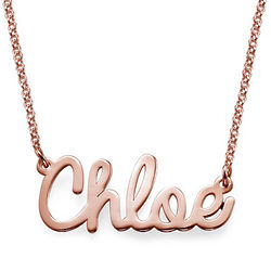 Personalized Rose-Gold Plated Cursive Name Necklace