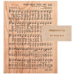Personalized How Great Thou Art Etched Wood Hymn Plaque