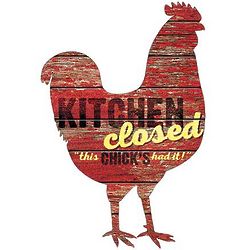 Kitchen's Closed Rooster Wall Plaque
