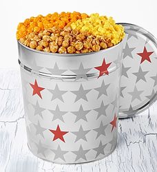 3 Flavors of Popcorn in Really Red Star Tin