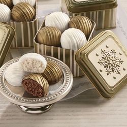 8 Mini Truffles in Snowflake Gift Tin