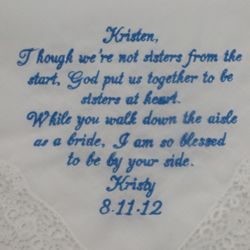 Sisters at Heart Personalized Hanky