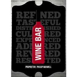 Cultured and Refined Personalized Wine Bar Sign