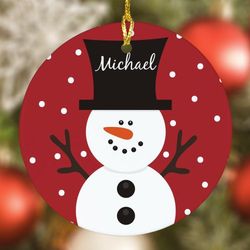 Personalized Magic Christmas Snowman Ornament