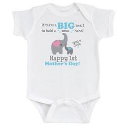 Personalized Happy 1st Mother's Day Big Heart Bodysuit