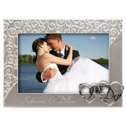 Personalized Silver 'I Do' Wedding Picture Frame