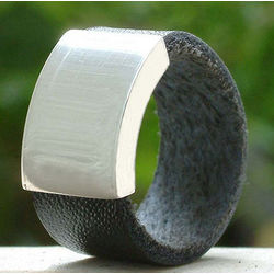 Challenge Silver and Leather Ring