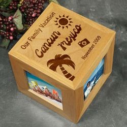 Engraved Our Vacation Photo Cube