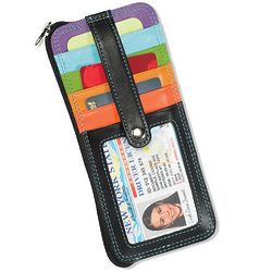 Rainbow Leather Stacker Card Case