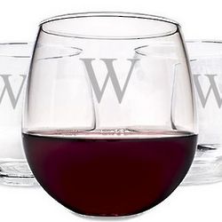 Personalized Stemless Red Wine Glasses