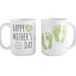 Personalized Happy First Mother's Day Baby Steps Coffee Mug