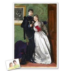 The Black Brunswicker Soldier and Lady Custom Print from Photos