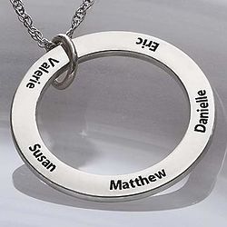 Personalized Family Circle Stainless Steel Necklace