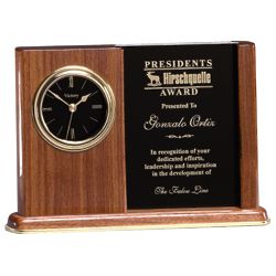 Personalized Walnut Award Clock