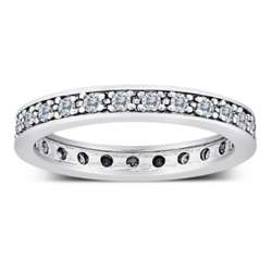Sterling Silver Brilliant Cubic Zirconia Eternity Band