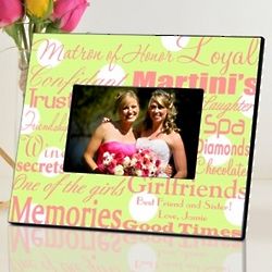 Green Dots Matron of Honor Personalized Picture Frame