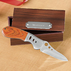 Pocket Knife with Personalized Box