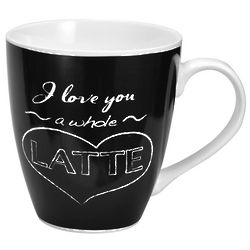 I Love You a Whole Latte Mug in Black and White