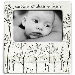 Personalized Baby's Breath Handcrafted Ceramic Photo Frame