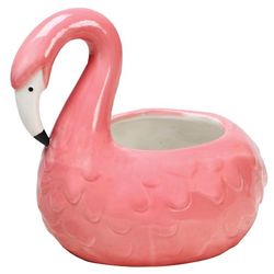 Ceramic Pink Flamingo Planter