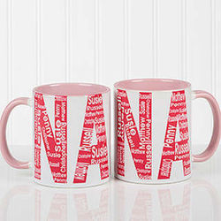 Personalized Mom or Nana Repeating Names Coffee Mug