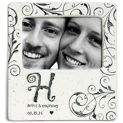 Couple's Personalized Monogram Handmade Ceramic Photo Frame