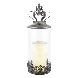 Vintage Princess Zinc Crown Glass Candleholder Wedding Favor