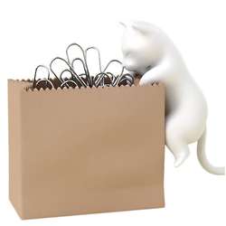 Cat + Paper Bag Paper Clip Holder