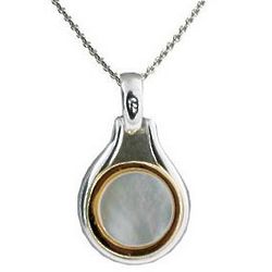 Bezel Set Pendant in Mother of Pearl and Sterling